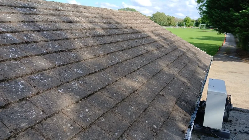Clean roof tiles after professional moss removal by Exterior Cleaning Solutions - Northampton project
