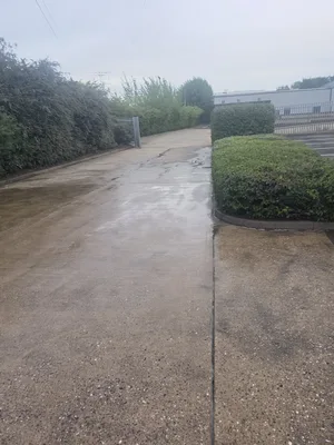 During - commercial car park concrete surface pressure washed algae removal, Rugby.