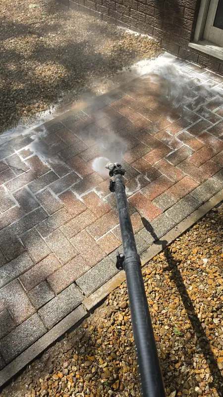Brick paving pressure wash split clean, Northampton.