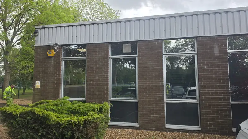 Eurofins blc side facade before three windows, Northampton.
