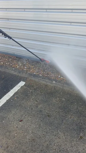 commercial industrial unit profiled metal cladding plinth steam cleaned
