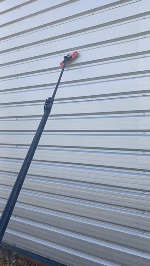 commercial industrial unit profiled metal cladding steam cleaned extension pole