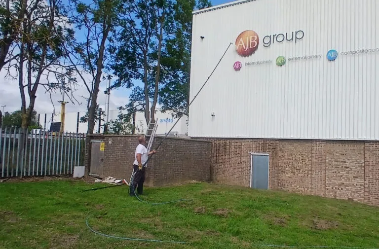 Warehouse cladding cleaning - AJB Group, Corby