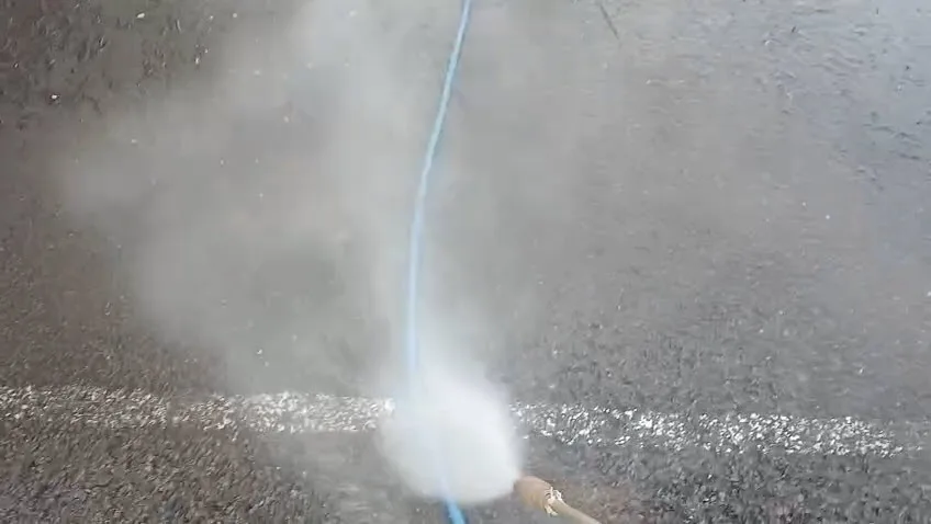 Commercial hardstanding pressure washing in progress at Lung Wah Chong warehouse, Oxford